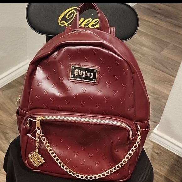 Playboy Embossed Playboy Bunny Backpack- Wine main image 6